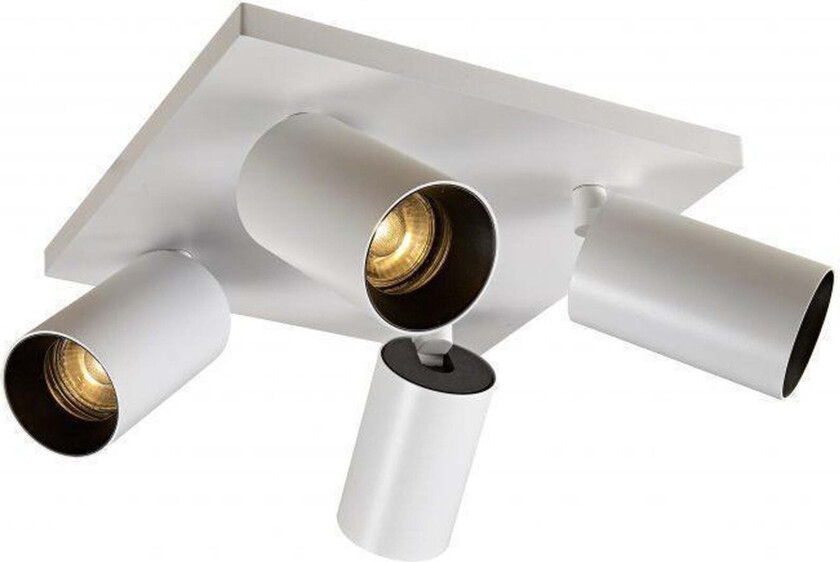 OZ K4 taklampe med 4 spotter - hvit/Svart - Hvit / Svart