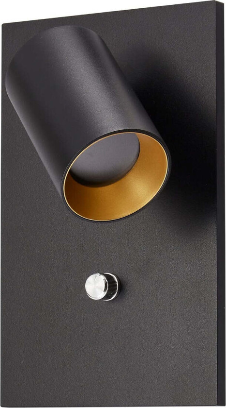 Oz K1 vegglampe m/USB - Svart/Gullfarget - Svart / Gull