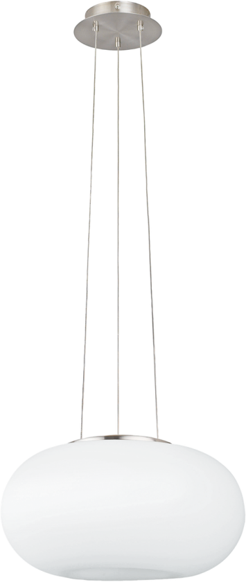 Optica takpendel 35 cm - Matt krom / Opal glass - Sølv / Hvit