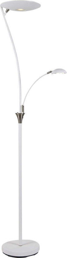 Nora gulvlampe m/lesearm 25+5W 180 cm 3000 Kelvin - Dimbar - Hvit