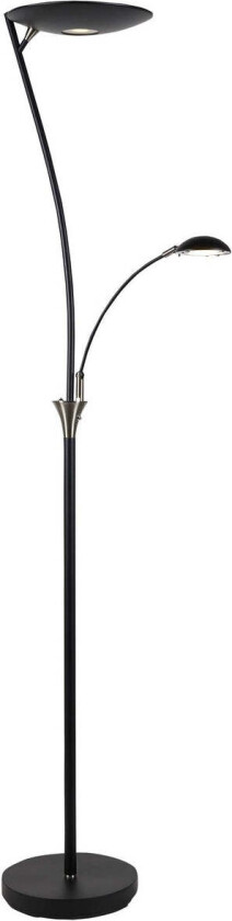 Nora gulvlampe m/lesearm 25+5W 180 cm 3000 Kelvin - Dimbar - Svart