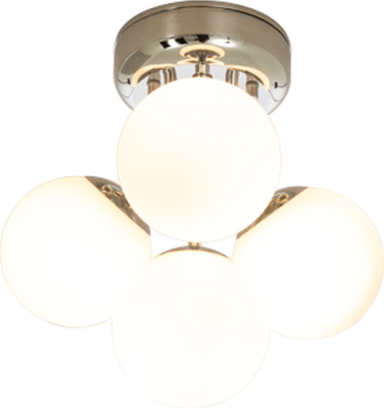 Nicosia taklampe baderom IP44 - Hvit/Krom - Krom / Opal