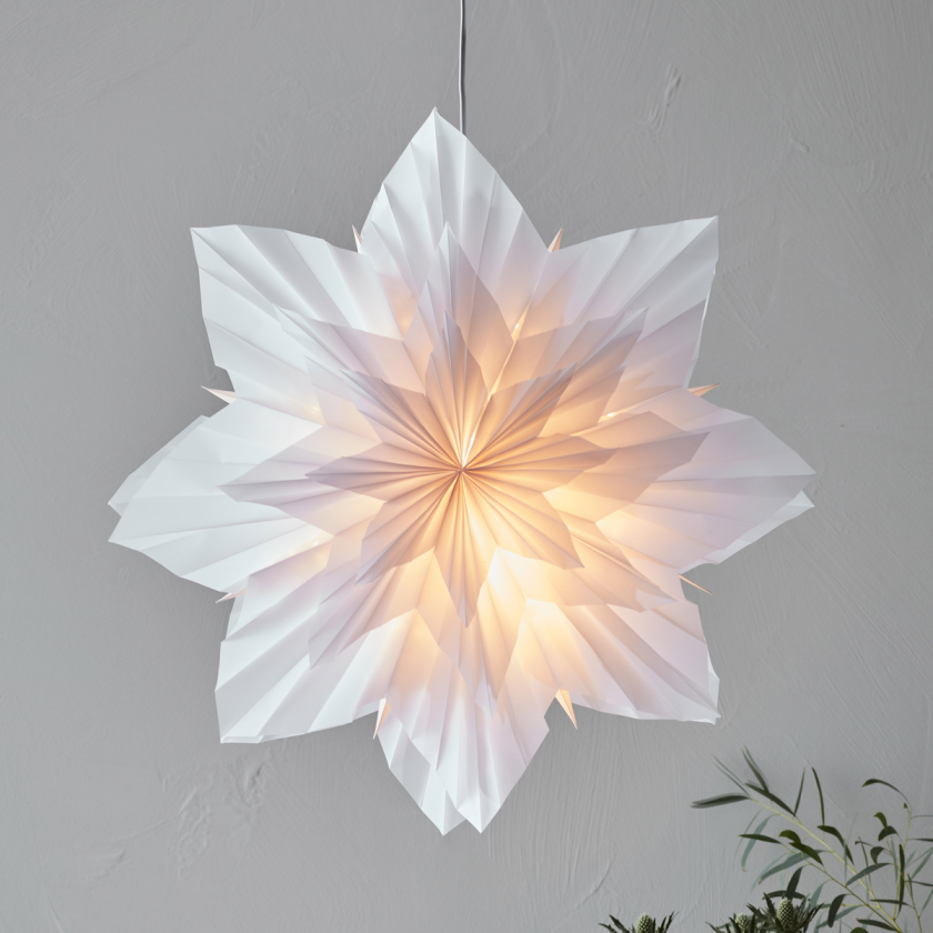 Neela hengende papirstjerne 56 cm - Hvit - Hvit - Hvit