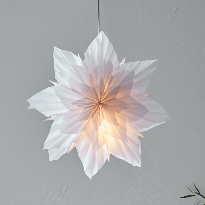 Neela hengende papirstjerne 48 cm - Hvit - Hvit - Hvit