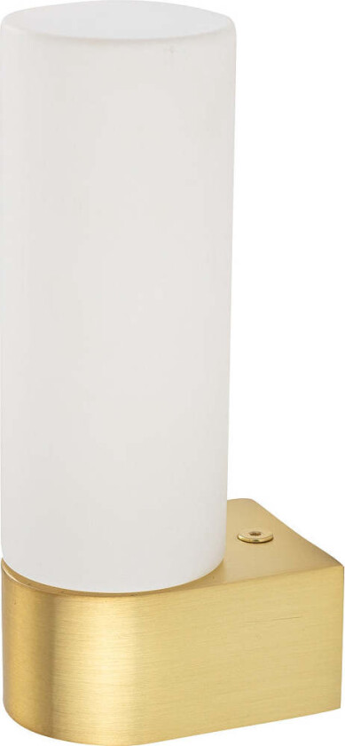 Natalie vegglampe enkel IP44 - Opal/Messingfarget