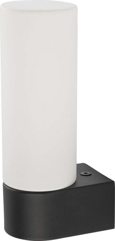Natalie vegglampe enkel IP44 - Opal/Svart