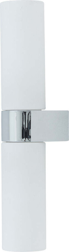 Natalie vegglampe dobbel IP44 - Opal/Krom