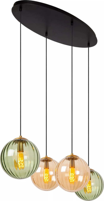 Monsaraz takpendel 5-lys - Grønn/Amberfarget - Grønn