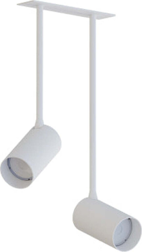 Mono lang dobbel innfelt takspot - Hvit - Hvit