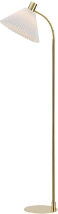 Mira gulvlampe 145 cm - Messingfarget/Offwhite - Messing / Hvit - Messing / Hvit