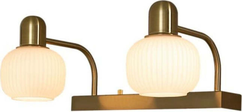 Messina baderomslampe speil/skap - Messing / Hvit