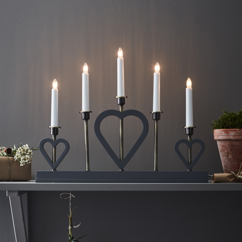 Melissa adventsstake 5 - Grå/antikk - Grå - Grå