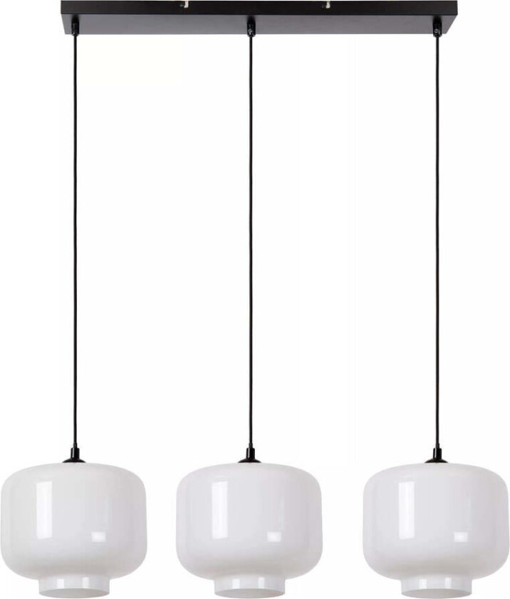 Medine takpendel 3-lys - Svart/Opal hvit - Svart / Opal