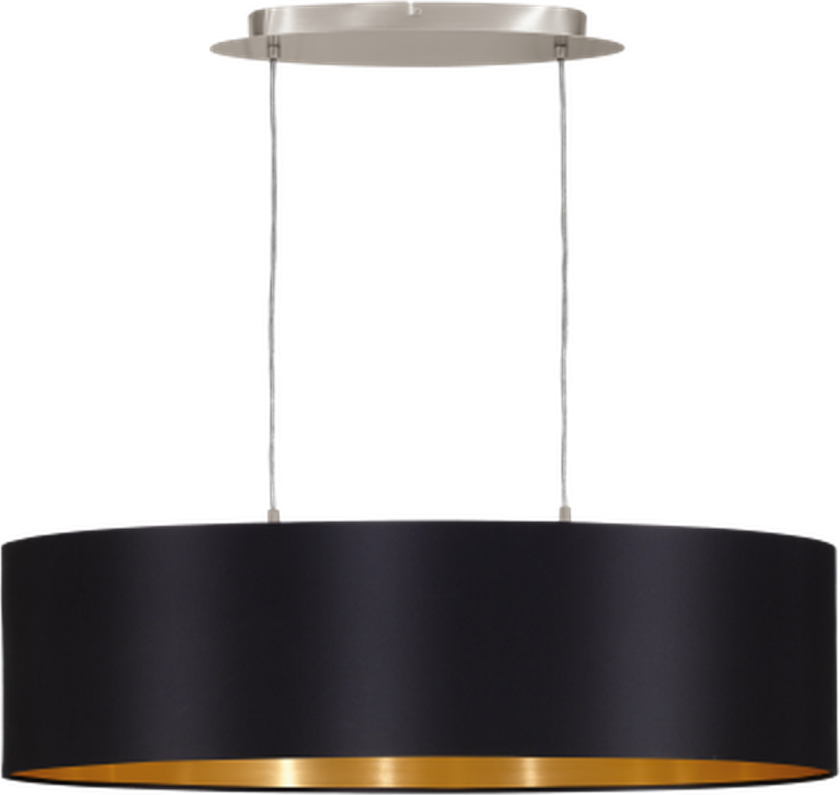 Maserlo takpendel 78cm - Svart/gull oval - Svart / Gull