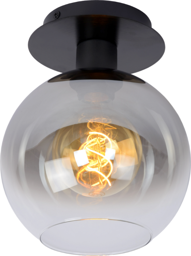 Marius taklampe - røykfarget/Svart - Svart / Røyk