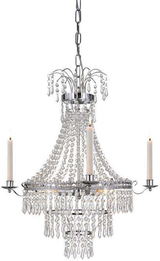 Marielund lysekrone 3 lys - krom - Krom - Krom