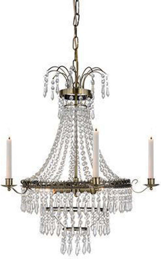 Marielund lysekrone 3 lys - antikk messing - Messing - Messing