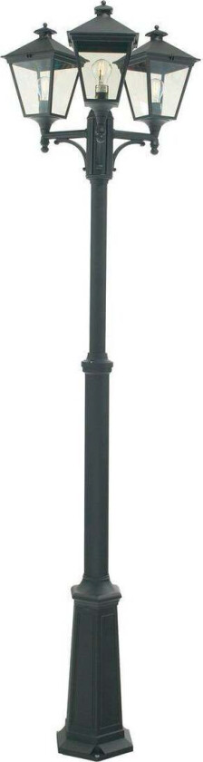 London 483 lyktestolpe 185-275 cm 3 lyktehoder - Svart