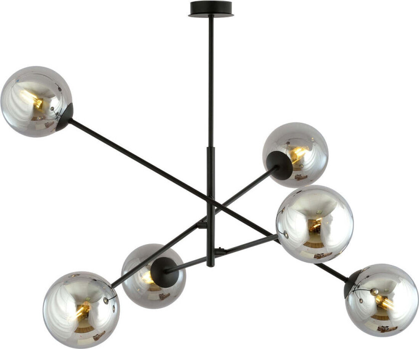 Linear taklampe 6 lys - Røykfarget/Svart - Røyk / Svart