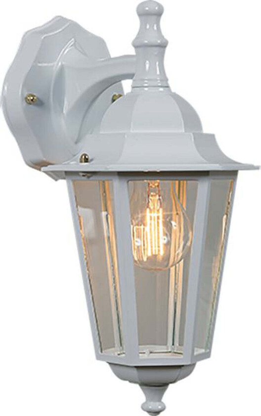 Kristiansand vegglampe ned utendørs IP44 E27 - Hvit