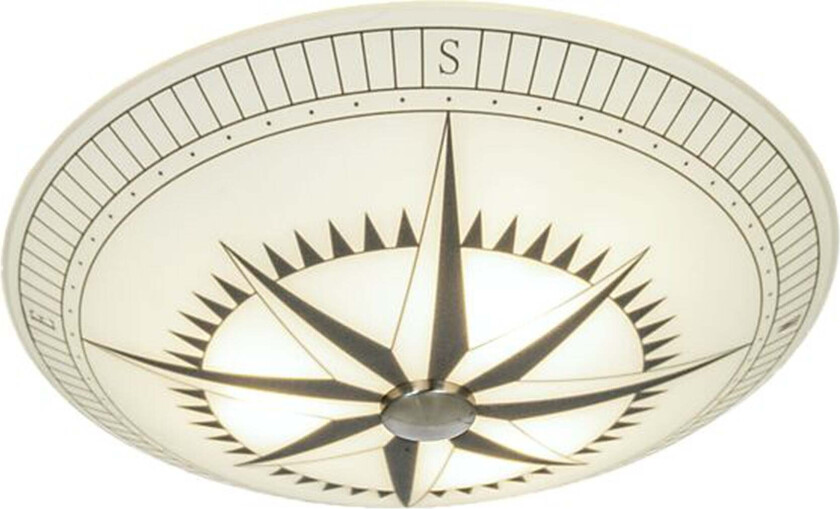 Kompass taklampe 50 - Hvit/svart/stål - Hvit