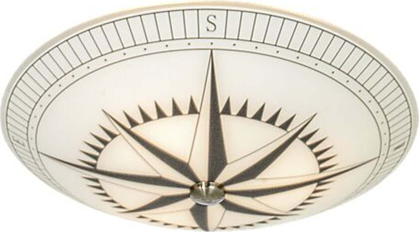 Kompass taklampe 42 - Hvit/svart/stål - Hvit