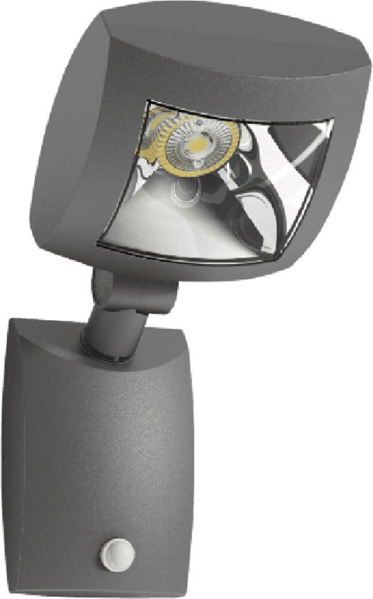 Kaus vegglampe/lyskaster 12W m/sensor IP54 - Mørk grå - Grå