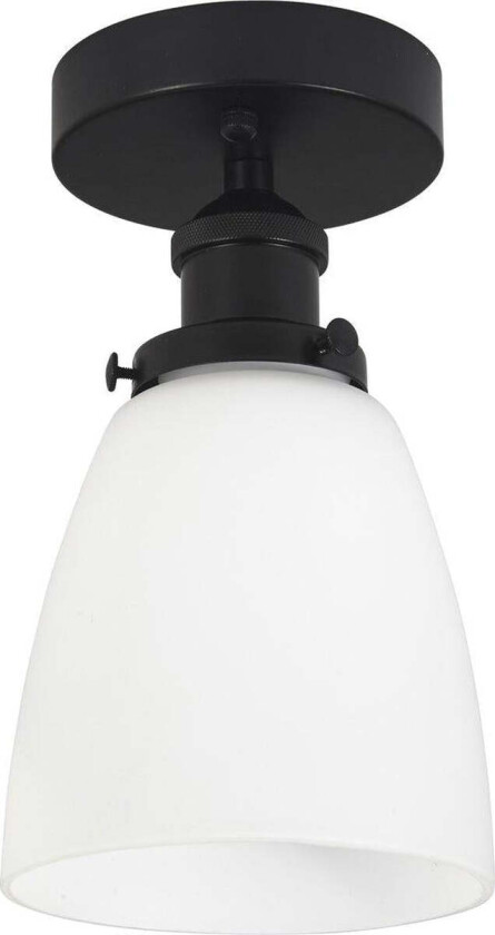 Kappa taklampe 14 cm - Svart/Opal - Svart / Opal