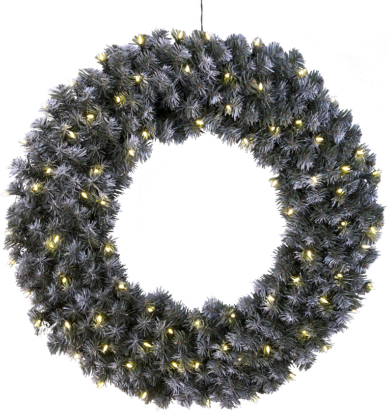 Julekrans med lys Edmonton 90 cm 80-lys - Grønn - Grønn