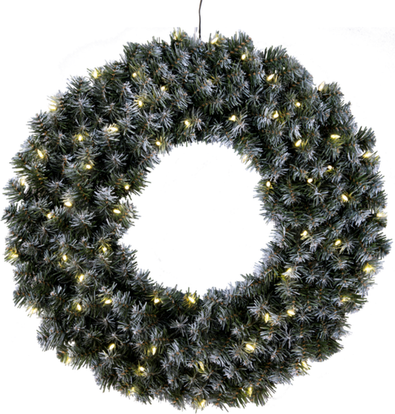 Bilde av Julekrans med lys Edmonton 70 cm 60-lys - Grønn - Grønn