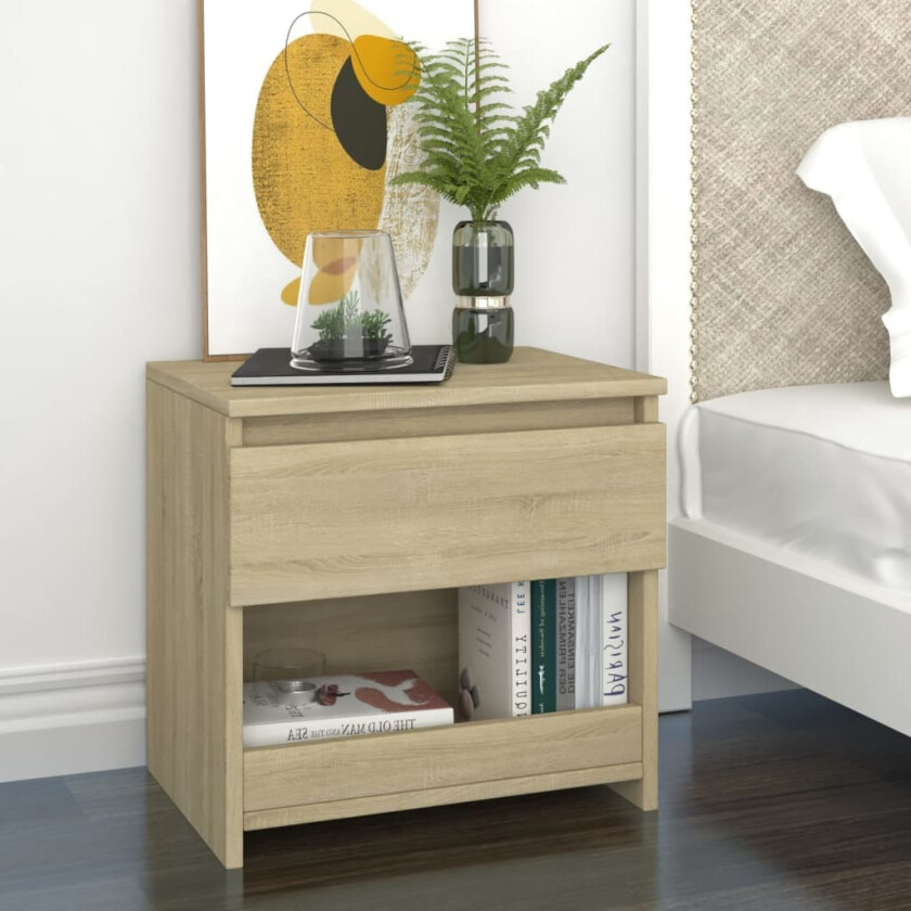 Nattbord sonoma eik 40x30x39 cm sponplate