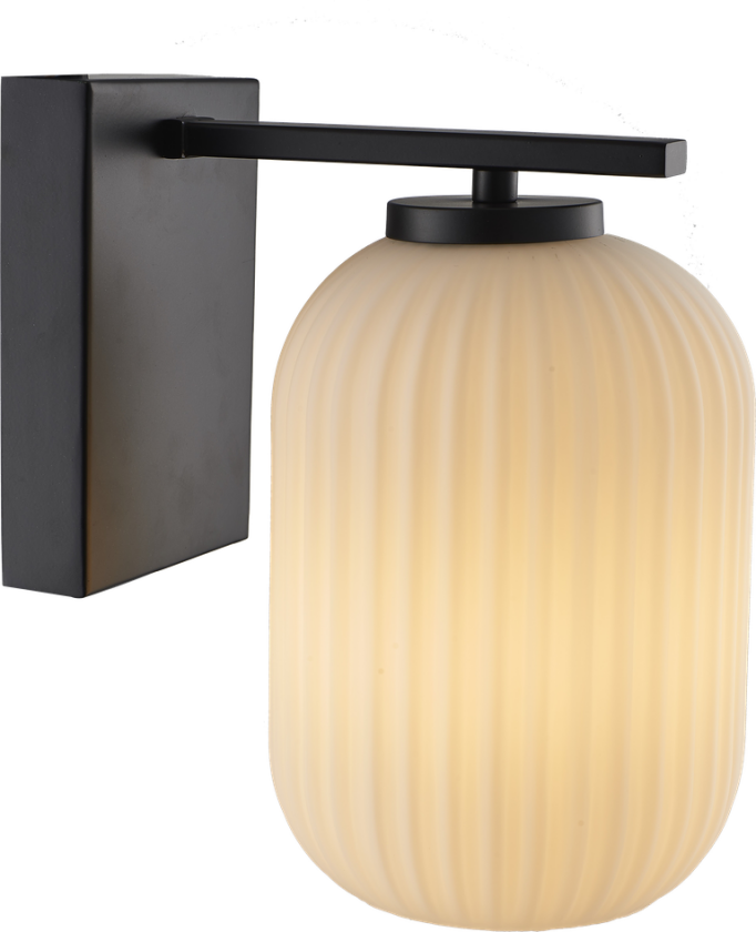 Ina vegglampe - Svart/Opal - Svart / Opal