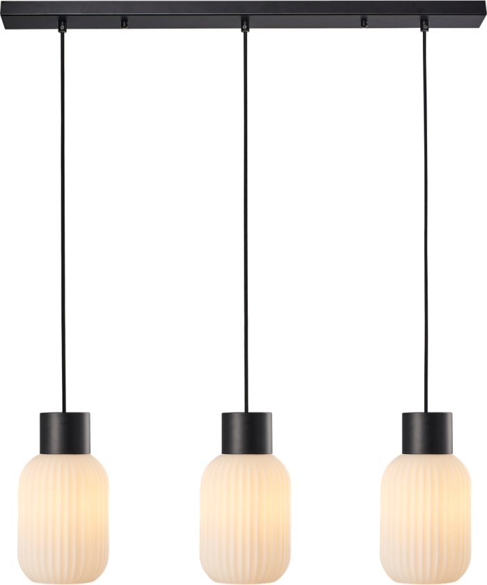 Ina takpendel 3-lys - Svart/Opal - Svart / Opal