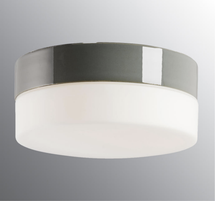 Ifø Opus 200/100 tak/vegg 12W Led 2700K IP44 - Grå / Opal glass