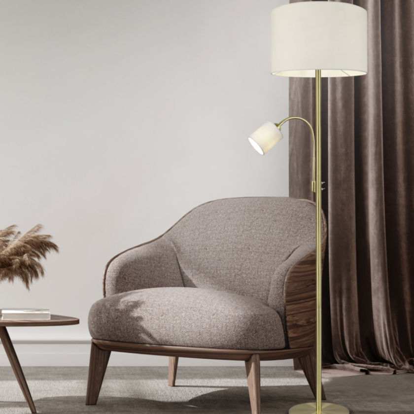 Hotel gulvlampe - Messingfarge - Messing