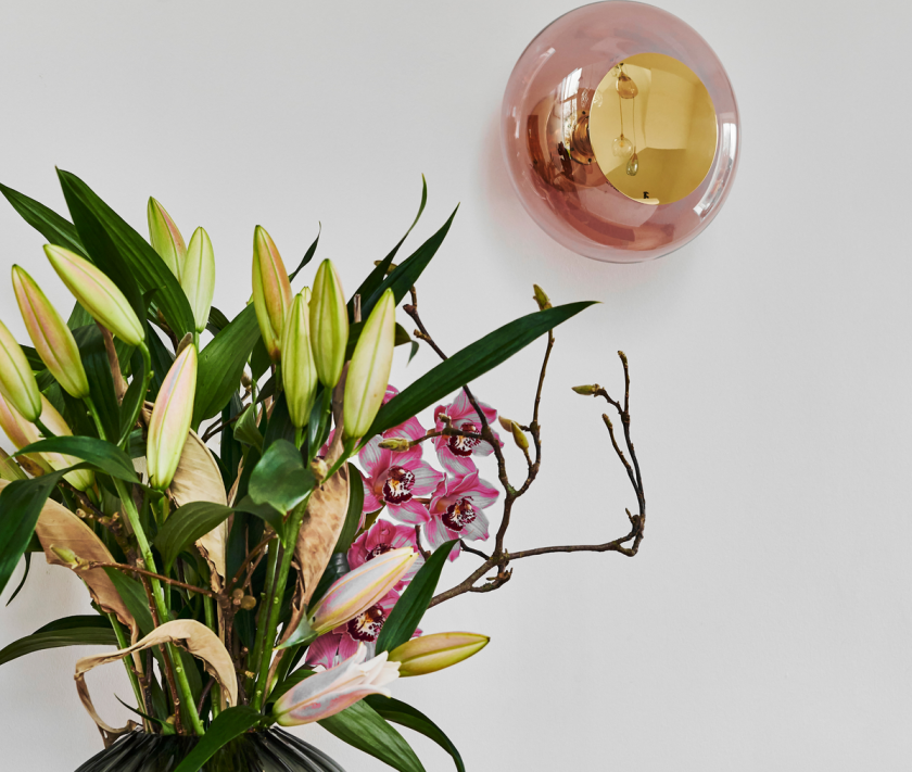 Horizon taklampe/vegglampe S - Korall/Gull - Gull / Korall