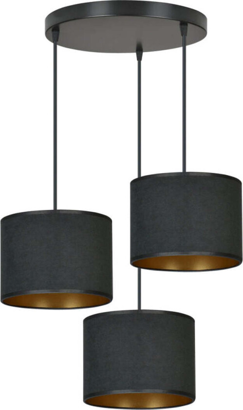 Hilde rondell takpendel 3 lys - Sort/Gullfarget - Sort / Gull