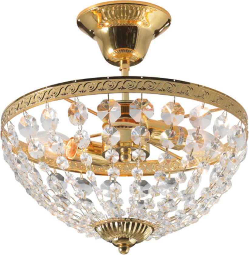 Hanaskog taklampe 30 cm - Gull og krystall - Gull - Gull