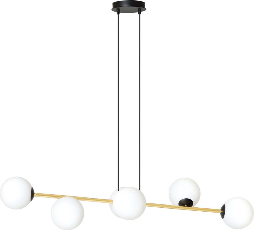 Gravity takpendel 6-lys - Svart/Opal/Gullfarget - Svart / Opal