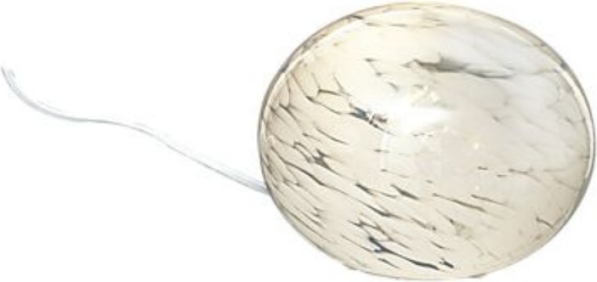 Globus bordlampe 13 cm - Hvit - Hvit prikkete