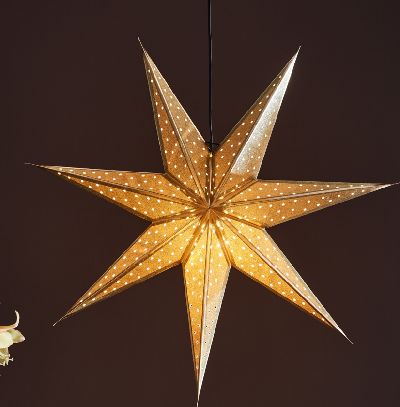 Glitter adventsstjerne 75 cm - Gull - Gull - Gull