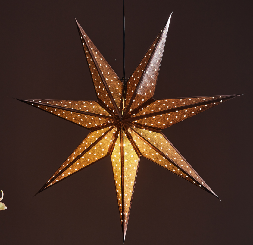 Glitter adventsstjerne 75 cm i papir - Bronse - Bronse - Bronse