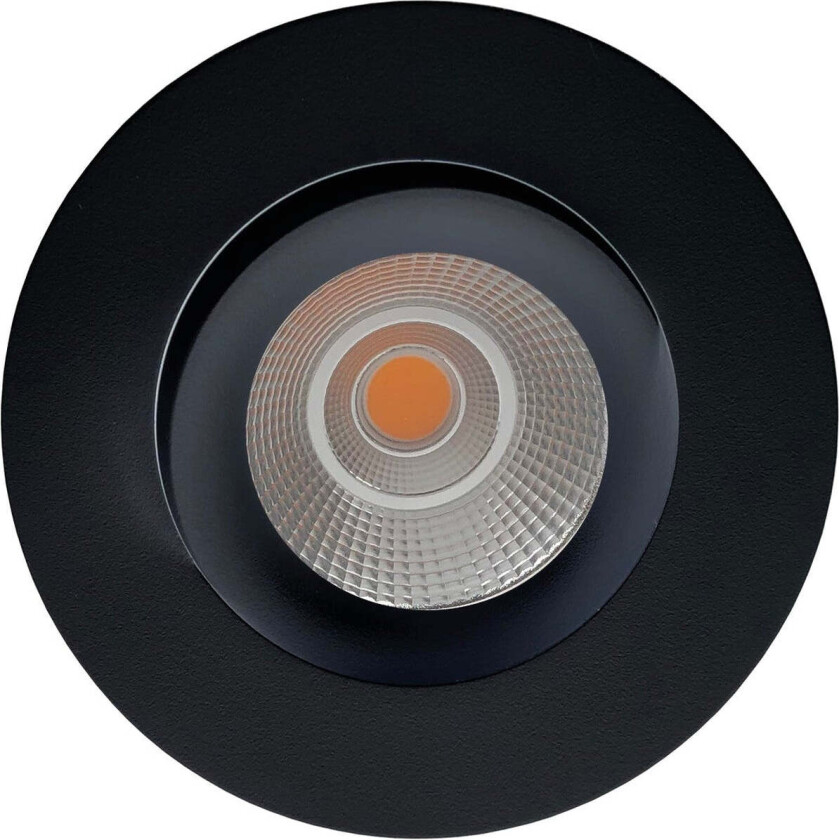 Georgia 360 lavtbyggende downlight 7W 3000K RA97 Dimbar IP44 - Svart - Svart