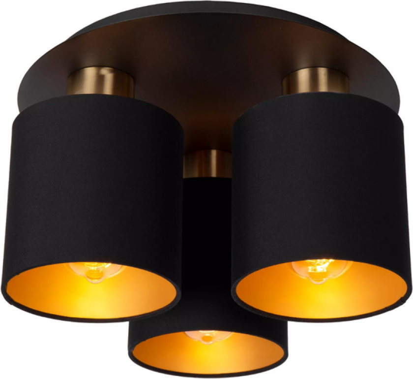 Fudral taklampe 3 - Svart/Gull - Svart / Gull