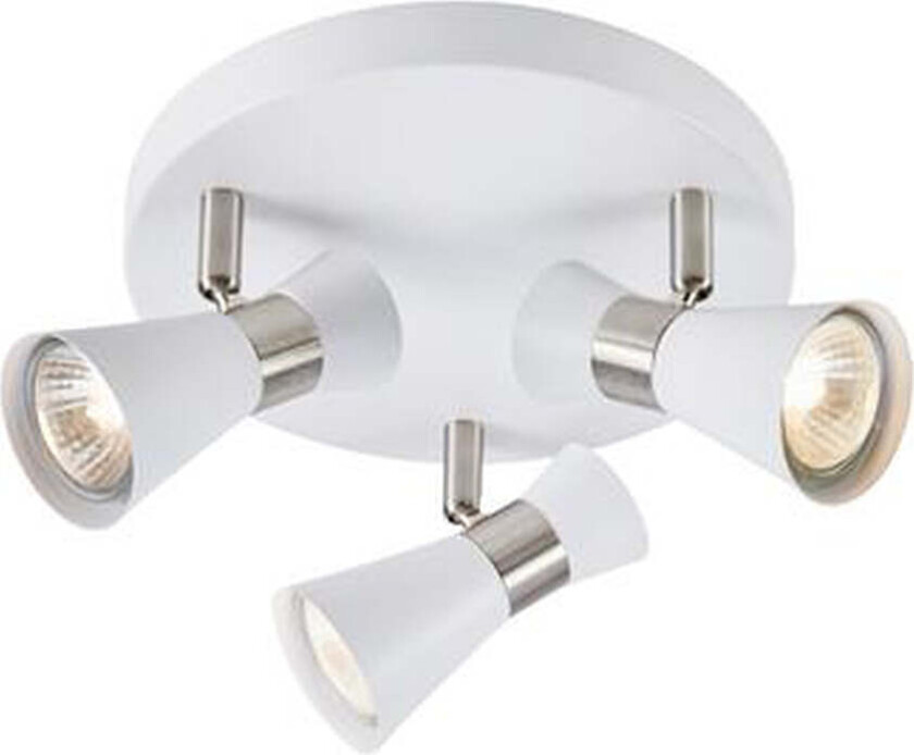 Folie taklampe 3-spot - Hvit/Nikkel farget - Hvit / Nikkel - Hvit / Nikkel