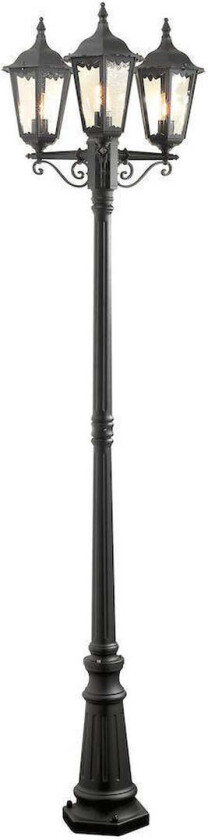 Firenze 3-arm lykt inkludert stolpe 220 cm - Svart - Svart