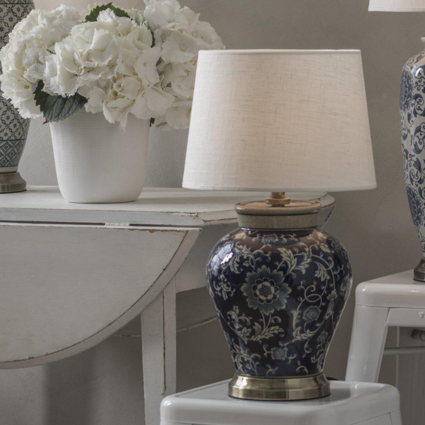 Fang Hong bordlampe - Blå/hvit - Blå / Hvit