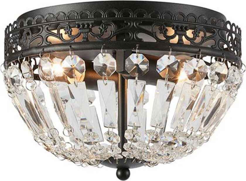 Etienne taklampe 25 cm - Svart/Klar - Svart / Krystall - Svart / Krystall