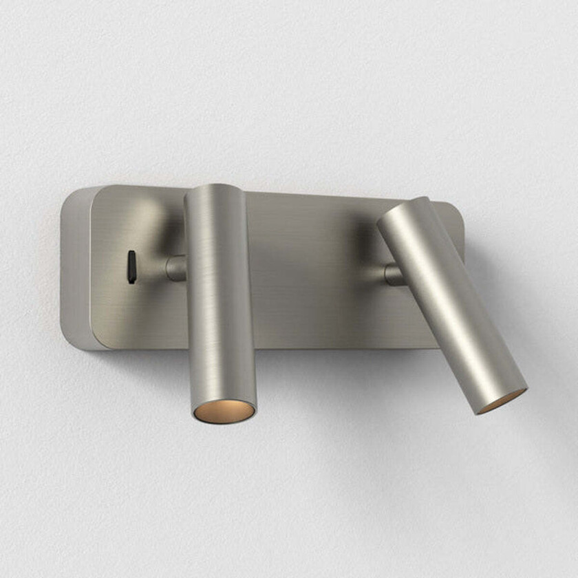 Enna Twin vegglampe - Matt nikkel