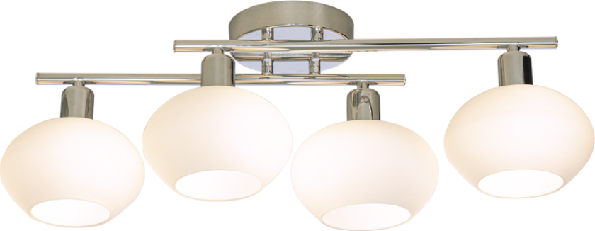 Elba taklampe 4 lys IP44/IP23 - Krom/Hvit